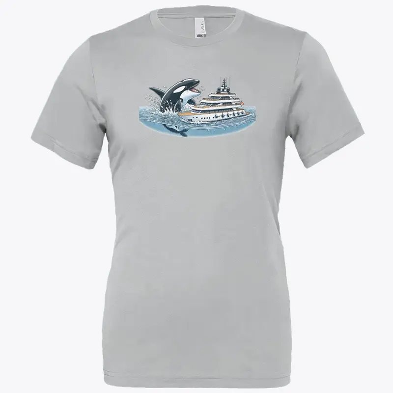 Orca Whales Against Boats